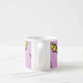 Gele ijs op paars espresso kop (Achterkant)