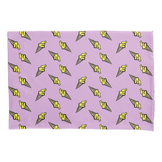 Gele ijs op paars kussensloop (Voorkant)