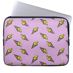 Gele ijs op paars laptop sleeve