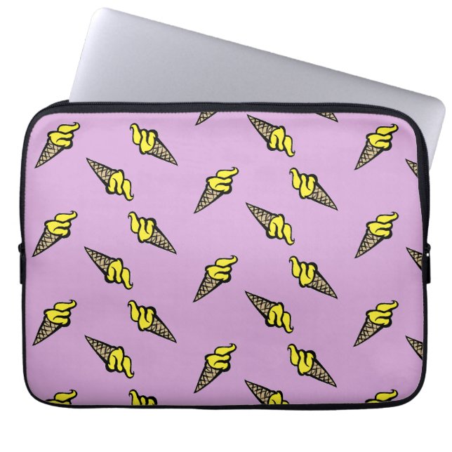 Gele ijs op paars laptop sleeve (Voorkant)