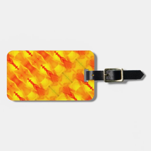 Gele Ikat ook X Miami Bagagelabel (Voorkant horizontaal)