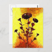 Gele impressionist Medieval Flower Art Briefkaart (Voorkant / Achterkant)