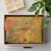 Gele impressionistische decoupage van wilde bloeme tissuepapier (Geschenk)