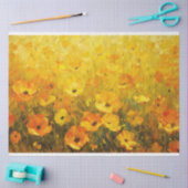 Gele impressionistische decoupage van wilde bloeme tissuepapier (Craft)