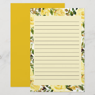 Gele in de lente, Floral, geblindeerde banketbakke Briefpapier