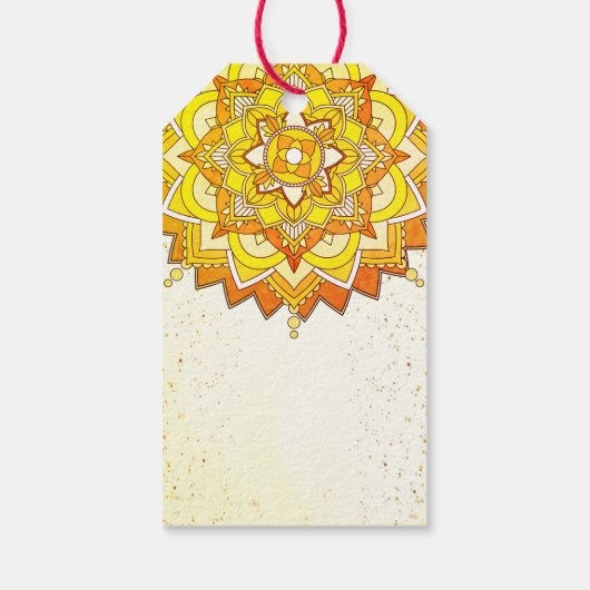 Gele Indiase grens voor haldi dank u Cadeaulabel (Achterkant)