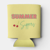 Gele indicatieve Drinken voor zomerkippers Blikjeskoeler (Achterkant)