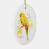 Gele Indische ringnek Parrot Keramisch Ornament (Rechts)