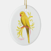 Gele Indische ringnek Parrot Keramisch Ornament (Rechts)