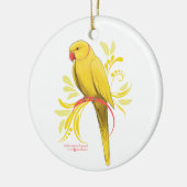 Gele Indische ringnek Parrot Keramisch Ornament (Links)