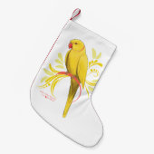 Gele Indische ringnek Parrot Kleine Kerstsok (Voorkant (Hangend))