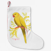 Gele Indische ringnek Parrot Kleine Kerstsok (Voorkant)