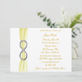 Gele Infinity Bruids Douche Uitnodiging (Staand voorkant)