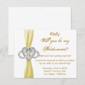 Gele Infinity Heart Bridesmaid Kaart (Voorkant / Achterkant)