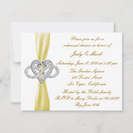 Gele Infinity Heart Rehearsal Dinner Uitnodiging