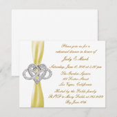 Gele Infinity Heart Rehearsal Dinner Uitnodiging (Voorkant / Achterkant)