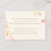 Gele infoomkaart voor bloemenbruiloft informatiekaartje (Achterkant)