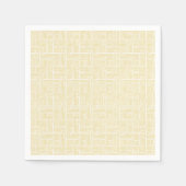 Gele inktrollerstrepen op wit servet (Voorkant)