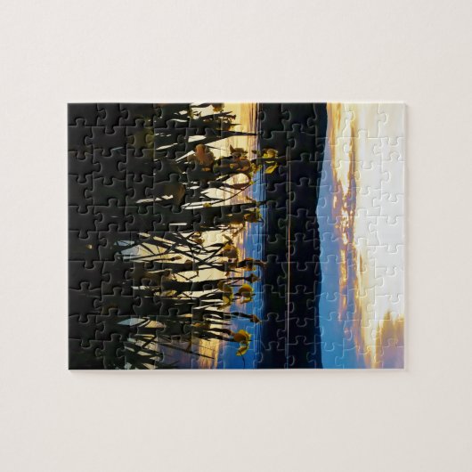 Gele Iris aan de kust van het Arrowidenmeer Legpuzzel (Horizontaal)