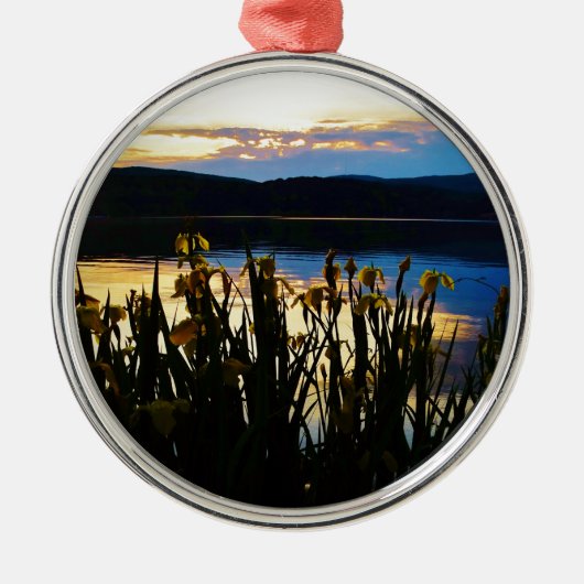 Gele Iris aan de kust van het Arrowidenmeer Metalen Ornament (Voorkant)