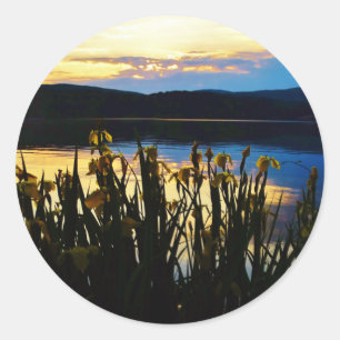 Gele Iris aan de kust van het Arrowidenmeer Ronde Sticker