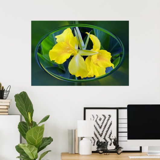 Gele Iris bloem Poster (Thuiskantoor)