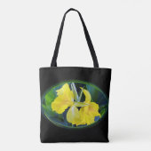 Gele Iris bloem Tote Bag (Achterkant)