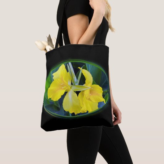 Gele Iris bloem Tote Bag (Dichtbij)