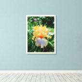 Gele Iris Bloem Tuin Canvasprint Canvas Afdruk (Insitu (Houten vloer))