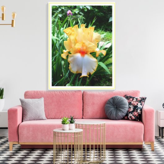 Gele Iris Bloem Tuin Canvasprint Canvas Afdruk (Insitu (Woonkamer))