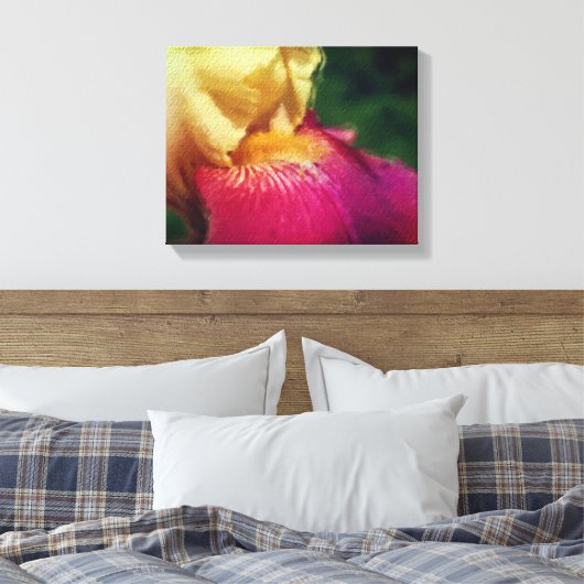 Gele Iris bloemblaadjes kunst Canvas Afdruk (Insitu (Slaapkamer))