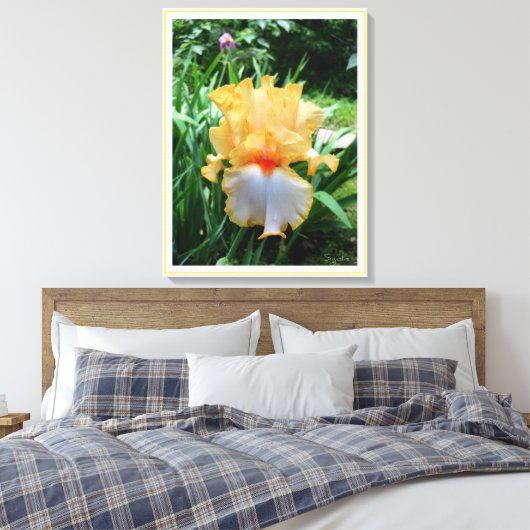 Gele Iris Bloementuin Canvasprint Canvas Afdruk (Insitu (Slaapkamer))