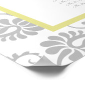 Gele iris en grijze zitjes Alfabetisch Poster (Hoek)