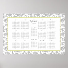 Gele iris en grijze zitjes Alfabetisch Poster