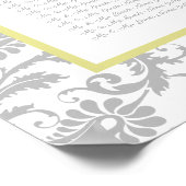 Gele iris en grijze zitjes Alfabetisch Poster (Hoek)