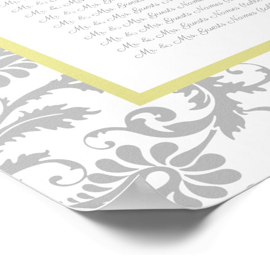 Gele iris en grijze zitjes Alfabetisch Poster (Hoek)