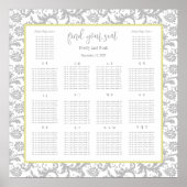 Gele iris en grijze zitjes Alfabetisch Poster (Voorkant)