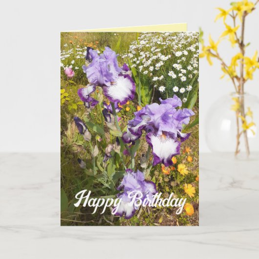 Gele Iris en Irissen Bloemen Bloemen Kaart (Gele Bloem)