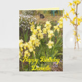 Gele Iris en Tabby Kattenbloem Bloemen Kaart (Gele Bloem)