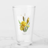Gele Iris Flower Botanical Art Glas (Voorkant)
