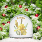 Gele Iris Flower Botanical Art op maat gemaakt Sneeuwbol (Kerstmis)