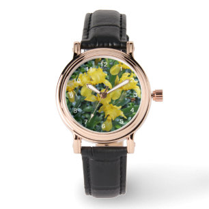 Gele Iris Flowers Watch Horloge
