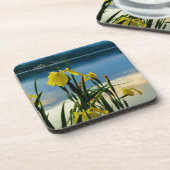 Gele Iris op Lake Shore Bier Onderzetter (Linkerzijde)