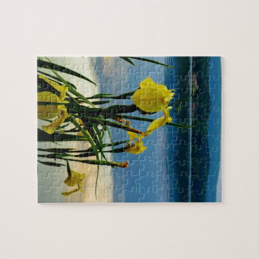 Gele Iris op Lake Shore Legpuzzel (Horizontaal)
