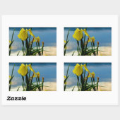 Gele Iris op Lake Shore Rechthoekige Sticker (Vel)