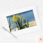 Gele Iris op Lake Shore Rechthoekige Sticker (Envelop)