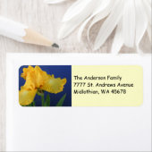 Gele Iris Return-adreslabel Etiket (Insitu)