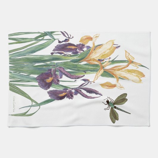 Gele Iris Theedoek (Horizontaal)