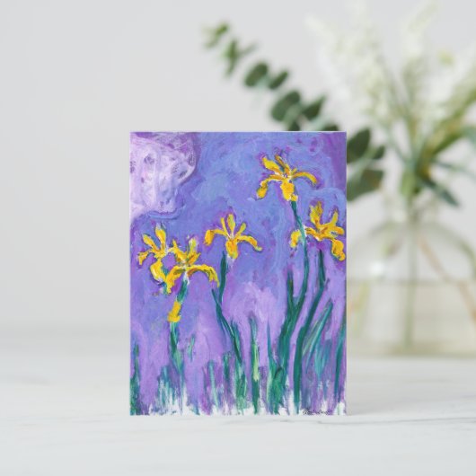 Gele Irises met roze wolken | Claude Monet | Briefkaart (Staand voorkant)