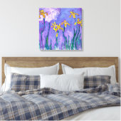 Gele Irises met roze wolken | Claude Monet | Canvas Afdruk (Insitu (Slaapkamer))